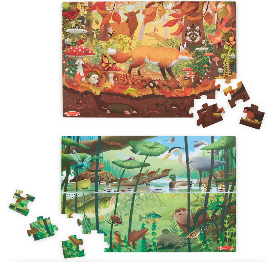 Melissa & Doug Let's Explore Double-Sided Seek & Find Puzzle (48 Piece)