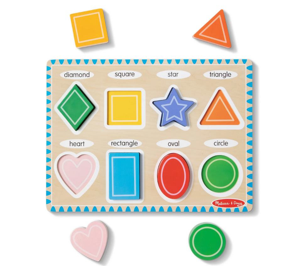 Melissa & Doug Shapes Wooden Chunky Puzzle (8 Piece)