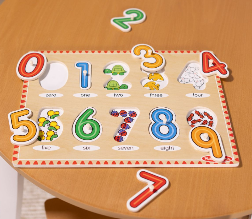 Melissa & Doug See-Inside Numbers Peg Puzzle (10 Piece)