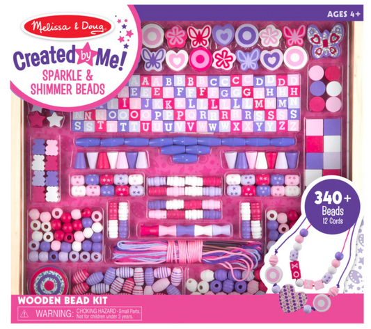 Melissa & Doug Created by Me! Sparkle & Shimmer Wooden Bead Kit (340 Beads)