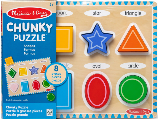 Melissa & Doug Shapes Wooden Chunky Puzzle (8 Piece)