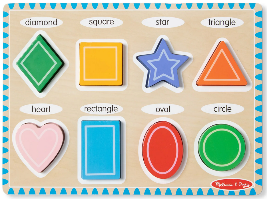 Melissa & Doug Shapes Wooden Chunky Puzzle (8 Piece)