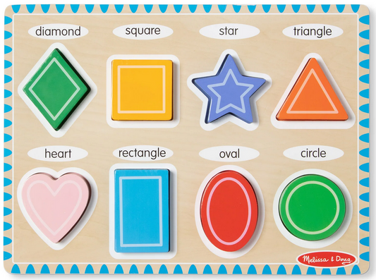 Melissa & Doug Shapes Wooden Chunky Puzzle (8 Piece)