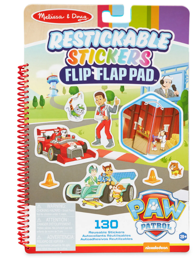 Melissa & Doug Paw Patrol Restickable Stickers Flip-Flap Pad - Missions