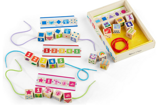 Melissa & Doug Blues Clues & You! Wooden Lacing Beads (33 Pieces)
