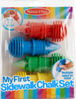 Melissa & Doug My First Sidewalk Chalk Set (4 Chalk Sticks & 4 Holders)