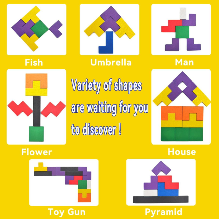 Educational Wooden Russia Puzzles Blocks Toy for All Ages Challenge