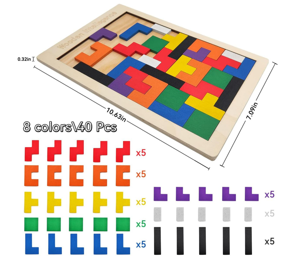 Educational Wooden Russia Puzzles Blocks Toy for All Ages Challenge