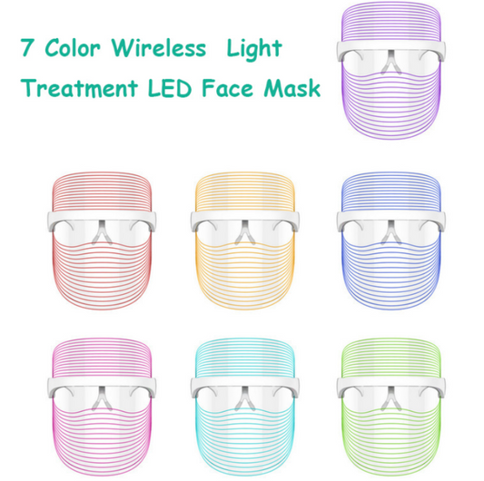 7-Colour Light Therapy Facial Tool, One Size Fits All - White