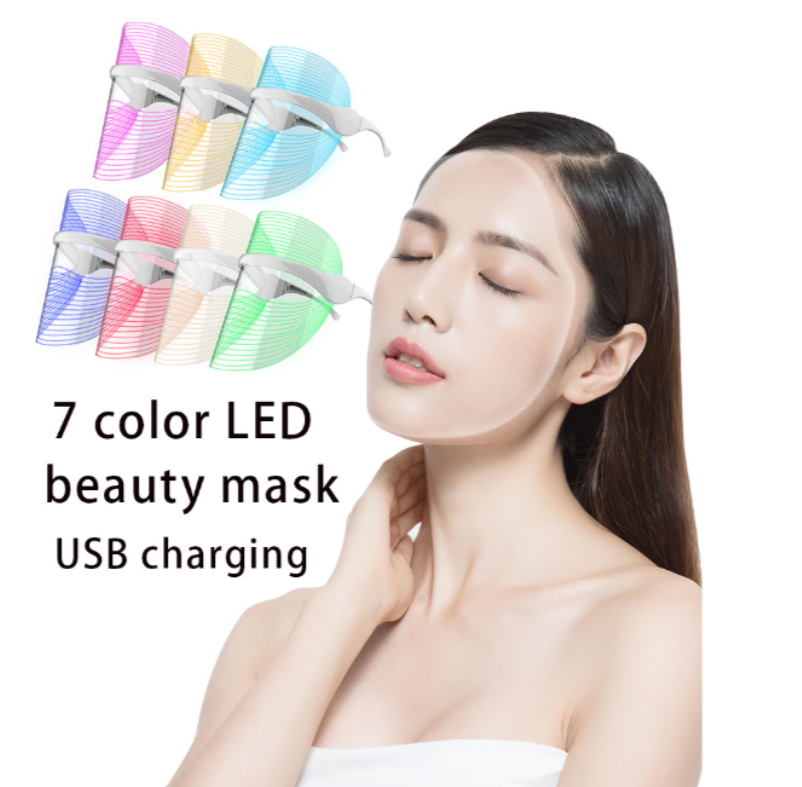 7-Colour Light Therapy Facial Tool, One Size Fits All - White