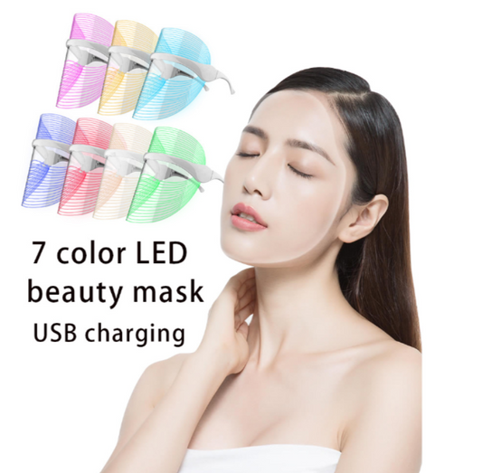7-Colour Light Therapy Facial Tool, One Size Fits All - White