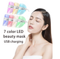 7-Colour Light Therapy Facial Tool, One Size Fits All - White
