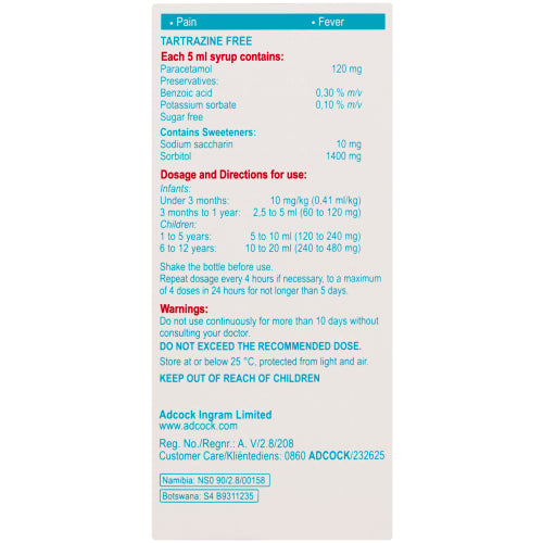 Panado Paediatric Syrup 100ml (Alcohol &amp; Sugar-Free)